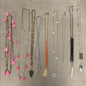 Stella dot Tess and Tricia necklace lot horn